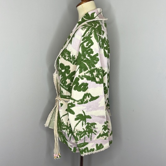 MAJE Imprime‎ Aloha Beige Belted Cardigan Jacket sz 2 SMALL - Picture 4 of 11